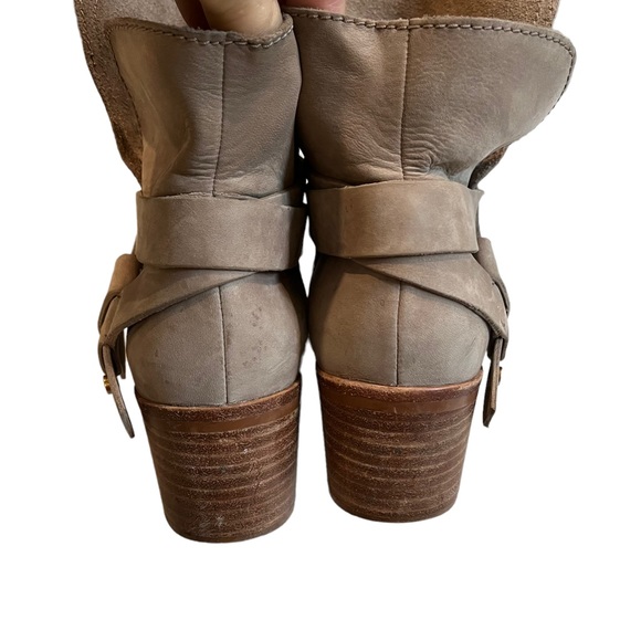UGG Australia Elora Leather Short Ankle Boots Taupe - Picture 12 of 14